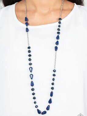 Paparazzi Jewelry Accessories - Shoreline Shimmer - Blue Necklace - Vintage